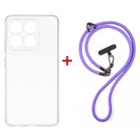 Чохол до мобільного телефона Dengos Case + Cross-body Strap Motorola G17/G17 Power Clear+Purple (DG-KM-CCRB-32)