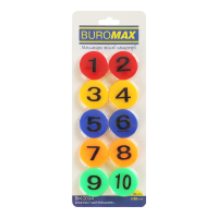Магніт Buromax набір ЦИФРИ, 10 шт 30 мм в упаковці (BM.0034)