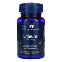 Мінерали Life Extension Літій, 1000 мкг, Lithium, 100 вегетаріанських капсул (LEX-24031)