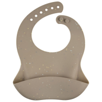 Нагрудничок Canpol babies DOTS силіконовий з кишенькою, бежевий (51/029_bei)