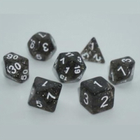 Набір кубиків для настільних ігор Games 7 Days Glitter 7 Dice Set - Black (g7dglit10)
