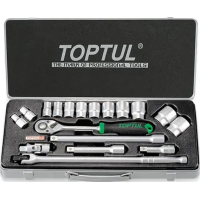 Набір інструментів Toptul з тріскачкою 1/2" 18шт. (6-гр.) (GCAD1802)