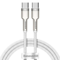 Дата кабель USB-C to USB-C 1.0m 100W metal white Baseus (CATJK-C02)