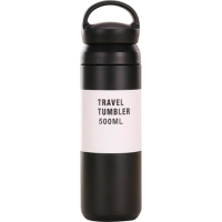 Термос Merlion Travel Tumbler 350 мл, подвійна кришка з ручкою, чорний (SUS304-350Black)