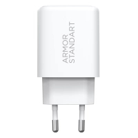 Зарядний пристрій Armorstandart 1xUSB-C PD25W + 1xUSB QC3.0 GaN white (ARM87066)