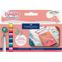 Набір маркерів Faber-Castell тонких для декору Goldfaber Creative Marker Brush Holiday Vibes, накінечник В 6 кольорів (33006)