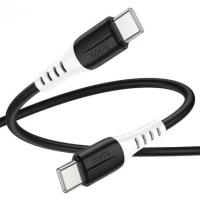 Дата кабель USB-C to USB-C 1.0m 60W silicone X82 black HOCO (6931474768599)