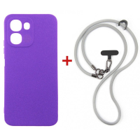 Чохол до мобільного телефона Dengos Case + Cross-body Strap OPPO A6x/A6k 4G Purple+Grey (DG-KM-CCRB-58)