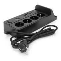 Мережевий фільтр живлення Voltronic G12H, 4 роз, 4USB 3,2А, 2 Type-C, 2м Black (YT-G12H)