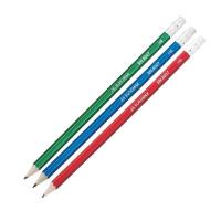 Олівець графітний Buromax НВ, with eraser, Metallic, assorted colors, tube (BM.8507)
