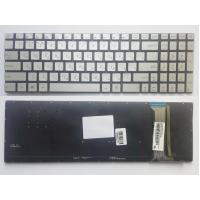 Клавіатура ноутбука ASUS N551/N552/N751/R555/G551/GL551/G552V/GL752VW серебр/подсв (A46141)