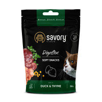 Ласощі для котів Savory для покращення травлення, качка з чебрецем 50 г (4820232631409)