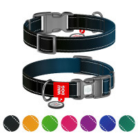 Нашийник для тварин WAUDOG Nylon Mono з QR паспортом, пластиковий фастекс S чорний (52091)