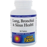 Вітамінно-мінеральний комплекс Natural Factors Здоров'я Дихальних Шляхів, Lung, Bronchial & Sinus Health, 90 Таблет (NFS-03505)