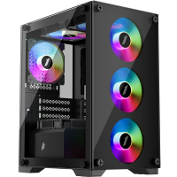Корпус для ПК 1stPlayer X2-M-BK-4F1-PS-600FK-EU