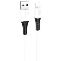 Дата кабель USB 2.0 AM to Lightning 1.0m 2.4A silicone X82 white HOCO (6931474768544)