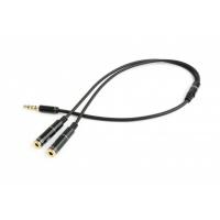 Кабель мультимедійний 3.5mm M to 2x3.5mm F 0.2m (4pin) Cablexpert (CCA-417M)