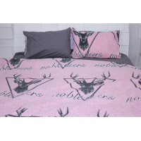 Постільна білизна MirSon Бязь Ranforce Elite 17-0516 Noble deers pink Односпальний (2200004666235)