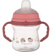 Поїльник-непроливайка Canpol babies Bonjour Paris з силіконовим носиком FirstCup 150 мл Рожева (56/612_pin)