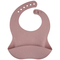 Нагрудничок Canpol babies DOTS силіконовий з кишенькою, рожевий (51/029_pin)