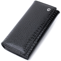 Гаманець ST Leather З натуральної шкіри Чорний (22718)