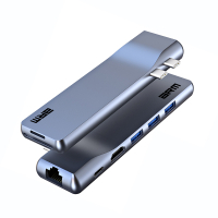 Концентратор Armorstandart For MacBook M-Series HDMI 4K, RJ45, PD, 3USB, SD, microSD Grey (ARM69367)