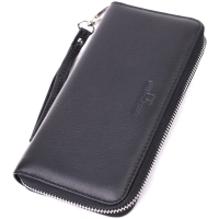 Гаманець ST Leather З натуральної шкіри Чорний (22559)