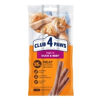 Ласощі для котів Club 4 Paws М'ясна паличка з качкою та яловичиною 3х5 г (4820269144651)