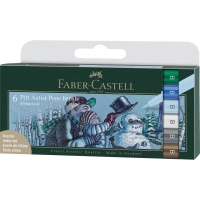 Лайнер Faber-Castell набір капілярних ручок пензликів PITT Artist Pens Brush Winterlude, 6 кольорів (32106)