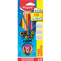 Олівці кольорові Maped COLOR PEPS Classic, 12 кольорів + 12 наклейок (MP.862725)
