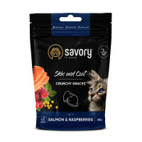 Ласощі для котів Savory для здоров'я шкіри та шерсті, лосось з малиною 50 г (4820232631386)