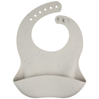 Нагрудничок Canpol babies DOTS силіконовий з кишенькою, сірий (51/029_grey)