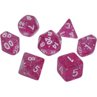 Набір кубиків для настільних ігор Games 7 Days Glitter 7 Dice Set - Pink (7 шт.) (g7dglit13)