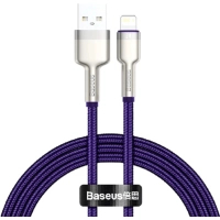 Дата кабель USB 2.0 AM to Lightning 2.0m 2.4A metal purple Baseus (CALJK-B05)