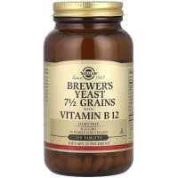 Вітамінно-мінеральний комплекс Solgar Пивні дріжджі з вітаміном B12, Brewer's Yeast, 7 1/2 Grains with Vitamin B12, (SOL-00400)