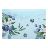 Папка - конверт Buromax А4 на кнопці, BLUEBERRY ARABESKI, напівпрозора, морська хвиля (BM.3943-17)