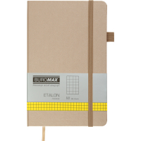 Книга записна Buromax Etalon 125x195 мм 96 аркушів в клітинку обкладинка зі штучної шкіри Золота (BM.291160-23)