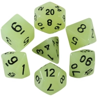 Набір кубиків для настільних ігор Games 7 Days Glow in the dark 7 Dice Set - White (g7dglow05)