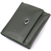 Гаманець ST Leather З натуральної шкіри Зелений (23083)