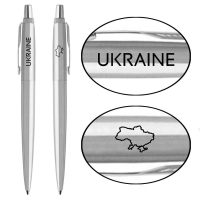 Ручка кулькова Parker JOTTER 17 UKRAINE SS CT BP Україна + Карта (16132_T205b)