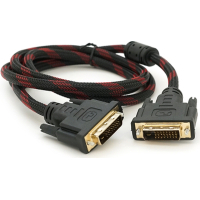 Кабель мультимедійний DVI M to DVI M 1.5m 24+1pin black/red Merlion (YT-DVI(M)/(M)NY/RD-1.5m)