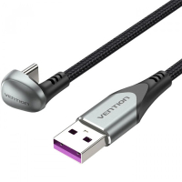 Дата кабель USB 2.0 AM to USB-C 1.5m 66W 180° U-Shaped aluminum alloy Vention (COHHG)