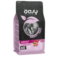 Сухий корм для кішок OASY CAT Grain Free Sterilized з свининою, яблуком та шипшиною 300 г (8054329512395)