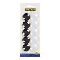 Магніт Buromax набір BLACK AND WHITE, 10 шт 30 мм (BM.0039)