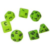 Набір кубиків для настільних ігор Games 7 Days Glow in the dark 7 Dice Set - Yellow (g7dglow01)