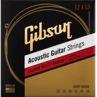 Струни для гітари Gibson SAG-CBRW12 Coated 80/20 Bronze Acoustic Guitar Strings Light (12-53) (231954)
