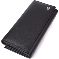 Гаманець ST Leather З натуральної шкіри Чорний (23112)