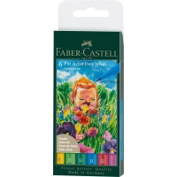 Лайнер Faber-Castell набір капілярних ручок пензликів PITT Artist Pens Brush Springtime, 6 кольорів (32107)