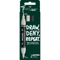 Набір маркерів Faber-Castell акриловий двобічний Multimark Acrylic Black & White, 2 кольори (чорний + білий) (33115)