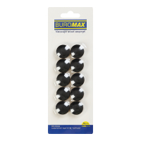 Магніт Buromax набір BLACK, 10 шт 20 мм (BM.0042)